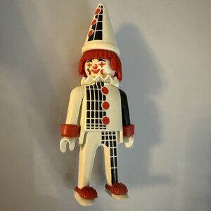 Vintage 1974 Playmobil Geobra Special Clown Pierrot Figure Red Hair. Pre-owned.